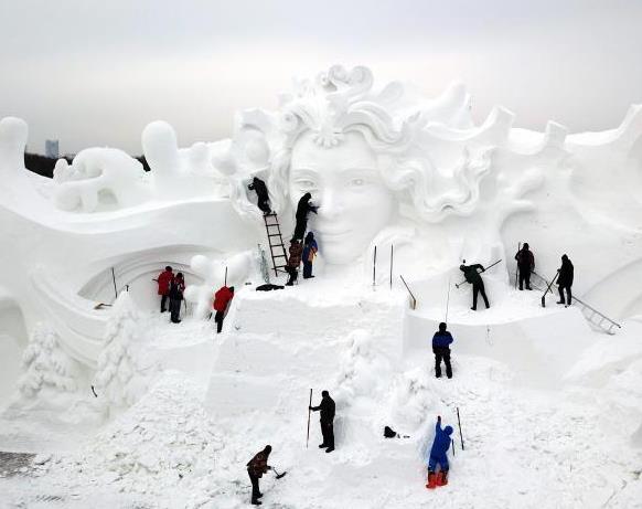 太陽島&ldquo;雪博會&rdquo;建設忙