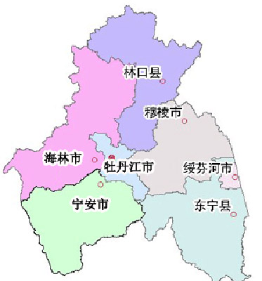 牡丹江市辖绥芬河市,宁安市,海林市,穆棱市,林口县,东宁县   个市